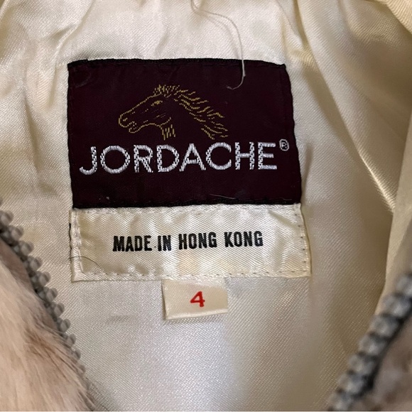 SIZE 4 TODDLER GIRLS REAL VINTAGE RABBIT FUR JORDACHE COAT - Picture 4 of 5